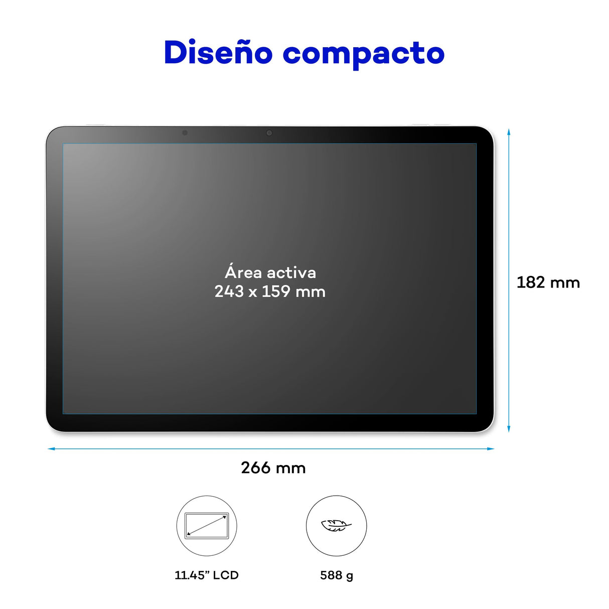 Wacom MovinkPad 11, Tablet Android 14 (11″) para jóvenes creativos, con Wacom Pro Pen 3, Pantalla nítida, Cristal antirreflejos, cámaras Frontal/Trasera y apps Creativas preinstaladas.