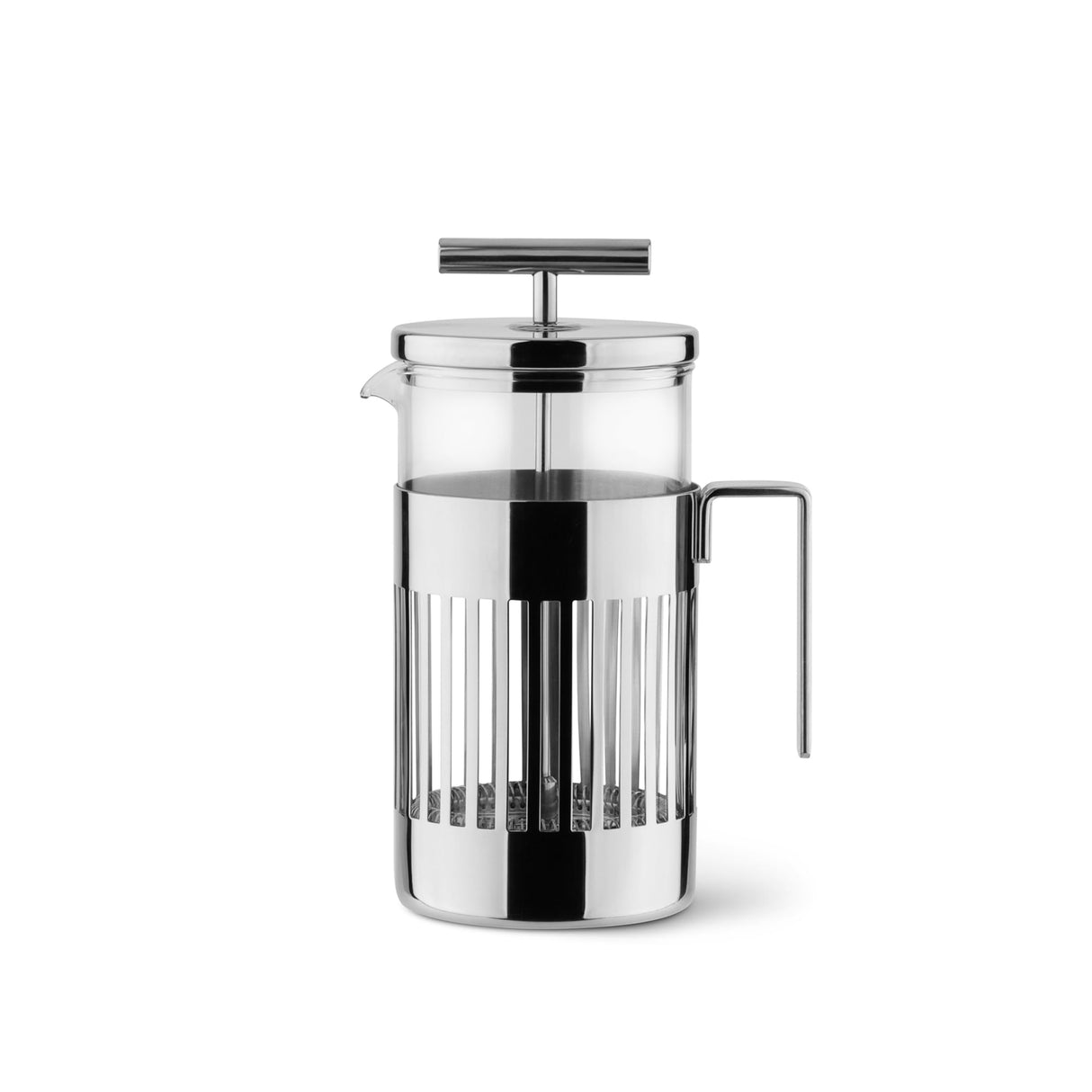 Alessi 9094/8 - Cafetera de Design a Filtro-Presión o Para Infusiones en Acero Inoxidable 18/10 Brillante y Vidrio Resistente al Calor, 8 Tazas