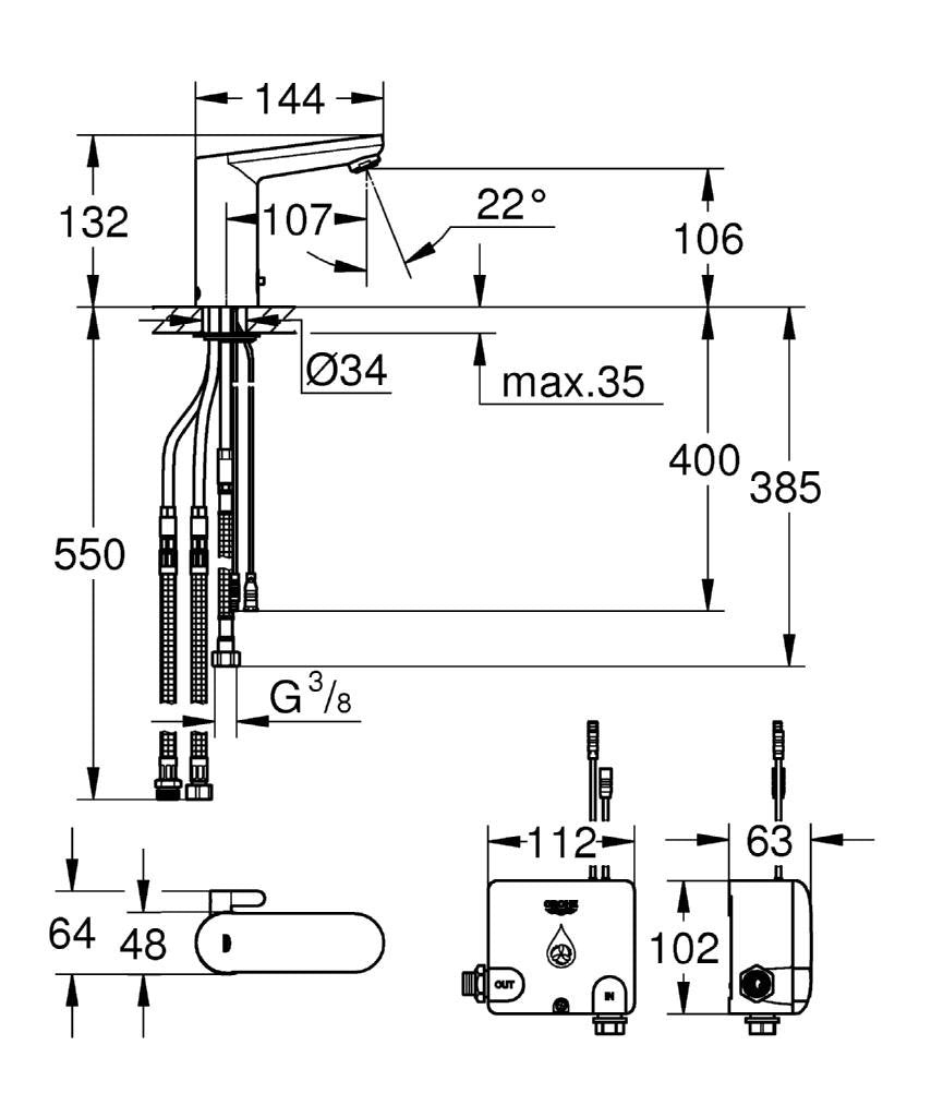 Grohe Eurosmart_Cosmopolitan_E Power Box Ref. 36386001