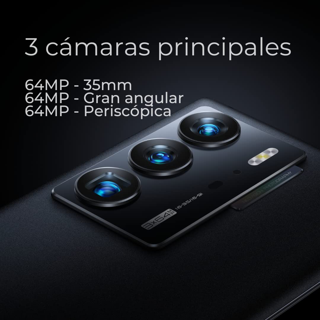 ZTE Axon 40 Ultra - Smartphone, 5G, Cámara Under-Display, 8GB RAM+128GB, Triple cámara 64MP, Snapdragon 8 Gen1, Pantalla 6.8'' AMOLED 120 Hz, Batería 5000mAh, Carga rápida 65W, NFC, Negro