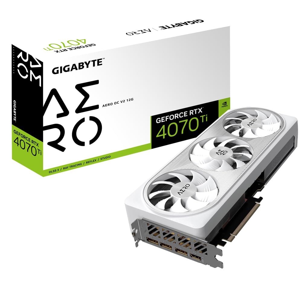 GIGABYTE GeForce RTX 4070 Ti AERO OC 12GB Targeta gráfica - 12GB DDRX6 21Gbps 192bit, PCI-E 4.0, Core 2640Mhz, DisplayPort 1.4, HDMI 2.1a, NVIDIA DLSS 3, GV-N407TAERO OCV2-12GD