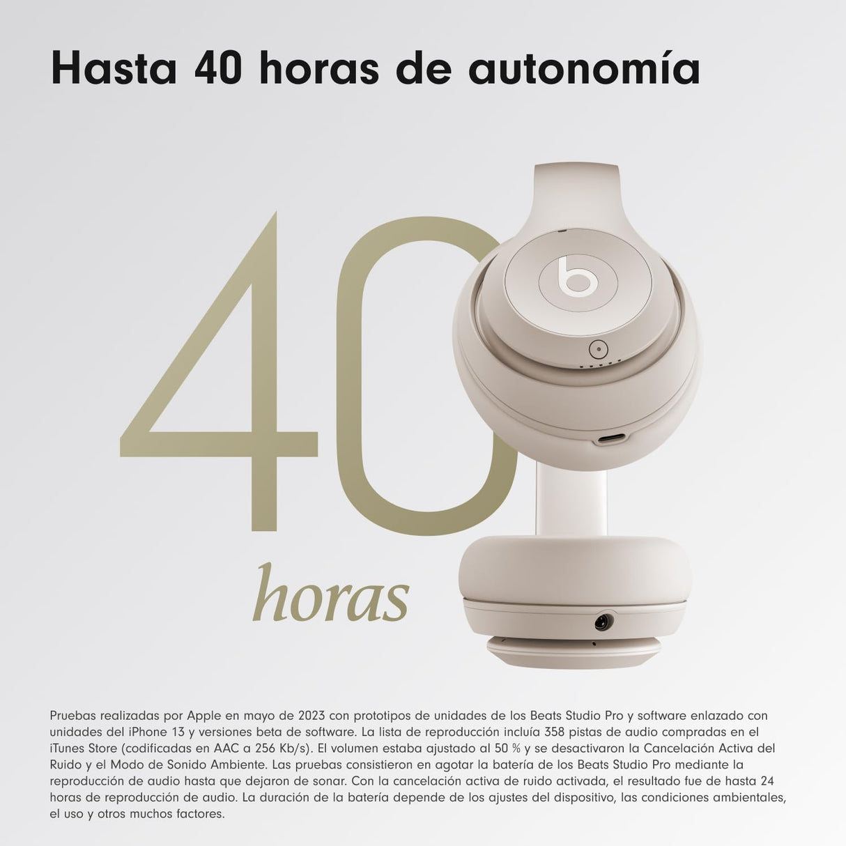 Beats Studio Pro - Auriculares inalámbricos Bluetooth con cancelación de Ruido - Audio Espacial Personalizado, Sonido USB-C sin pérdida, compatibilidad con Apple y Android - Arena