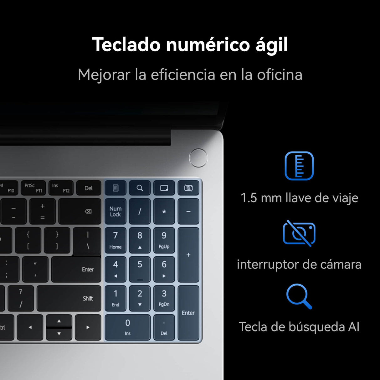 HUAWEI MateBook D16 Laptop, Pantalla FullView de 16 Pulgadas, Procesador Intel Core i5, 16GB de RAM, 512GB SSD, Windows 11 Home, Cuerpo Ligero de 1,68 kg, Space Gray, Versión Español