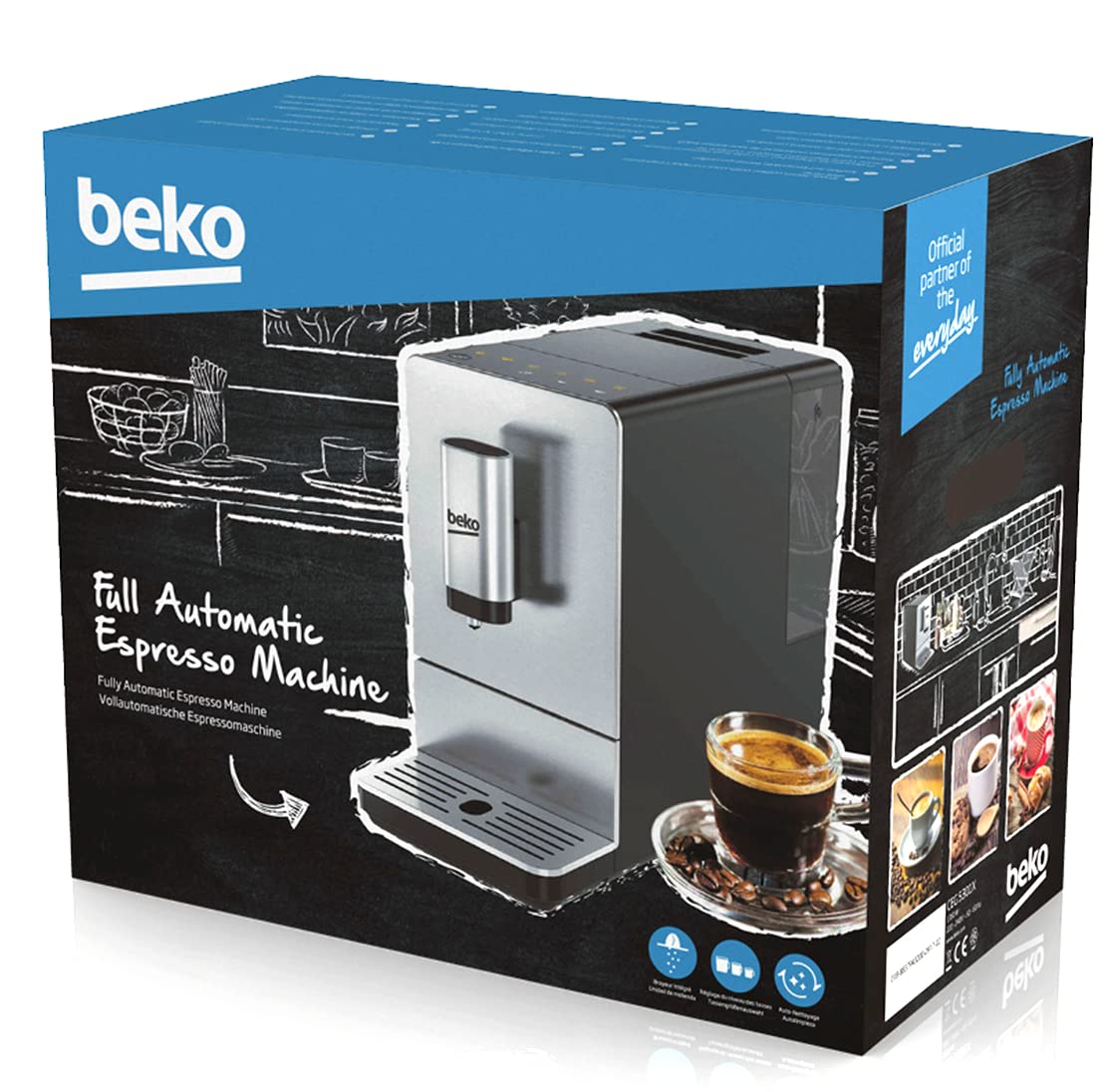 Beko - CEG5301X - Cafetera automática Inox de 19 bares de presión