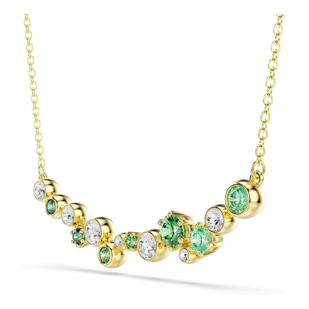 Swarovski Collar Constella, Tallas mixtas, Verde, Baño tono oro