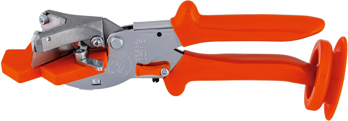 Original LÖWE Tijeras para juntas 4.104/VR con dos ángulos de tope para el uso profesional en la construcción de ventanas – Tijeras de perfil con corte en V para eliminar perfiles de sellado en esquinas exteriores