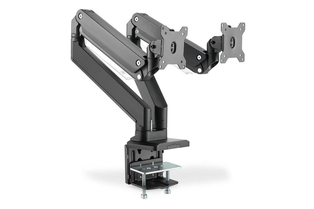 DIGITUS Soporte de mesa para monitor doble con muelle neumático 2x 35", 2x 15 kg máx. negro