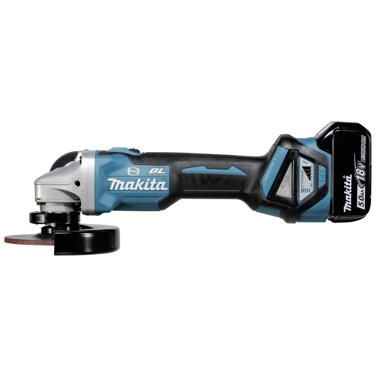 Meuleuse Batterie Makita dga514rtju BL AWS + 2 x 5.0 ah + mak-pac