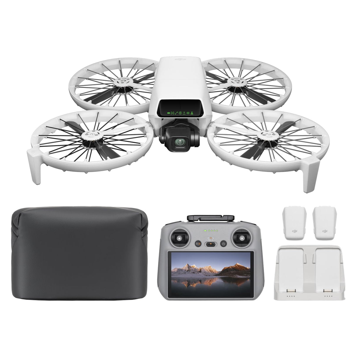 El Pack DJI Flip Vuela Más (Control Remoto con Pantalla RC 2), dron con cámara 4K UHD para Adultos, despegue Desde la Palma, Retorno automático, 3 baterías para un Tiempo máx. de Vuelo de 93 min
