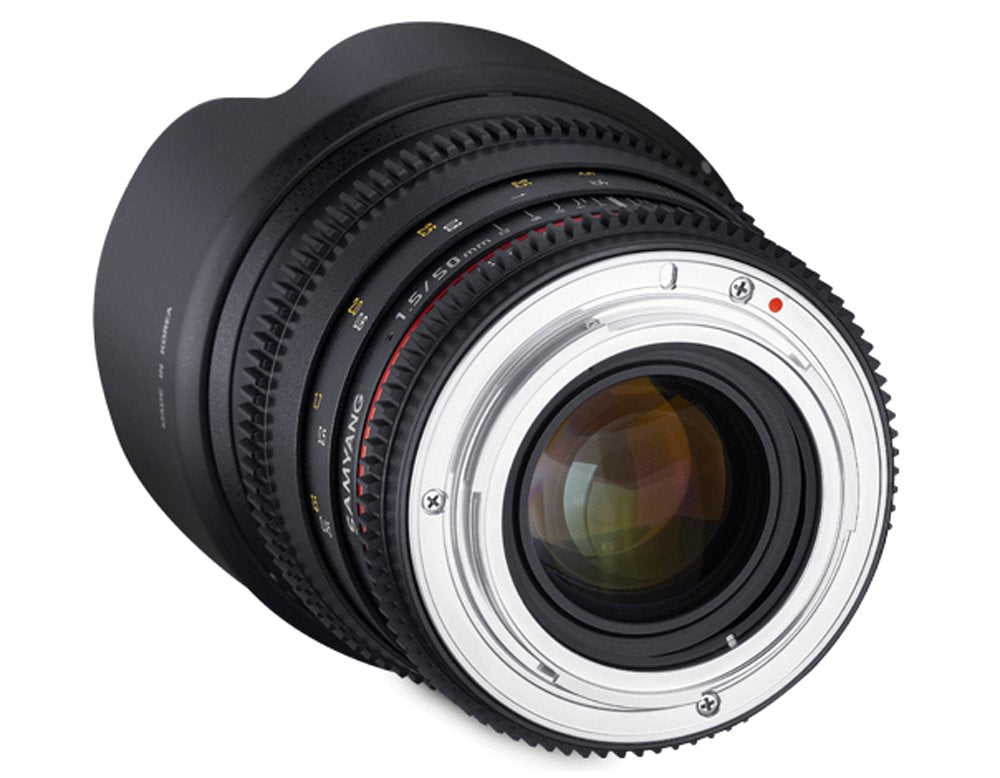Samyang F1311103101 - Objetivo para vídeo VDSLR para Nikon F (Distancia Focal Fija 50mm, Apertura T1.5-22 AS UMC, diámetro Filtro: 77mm), Negro