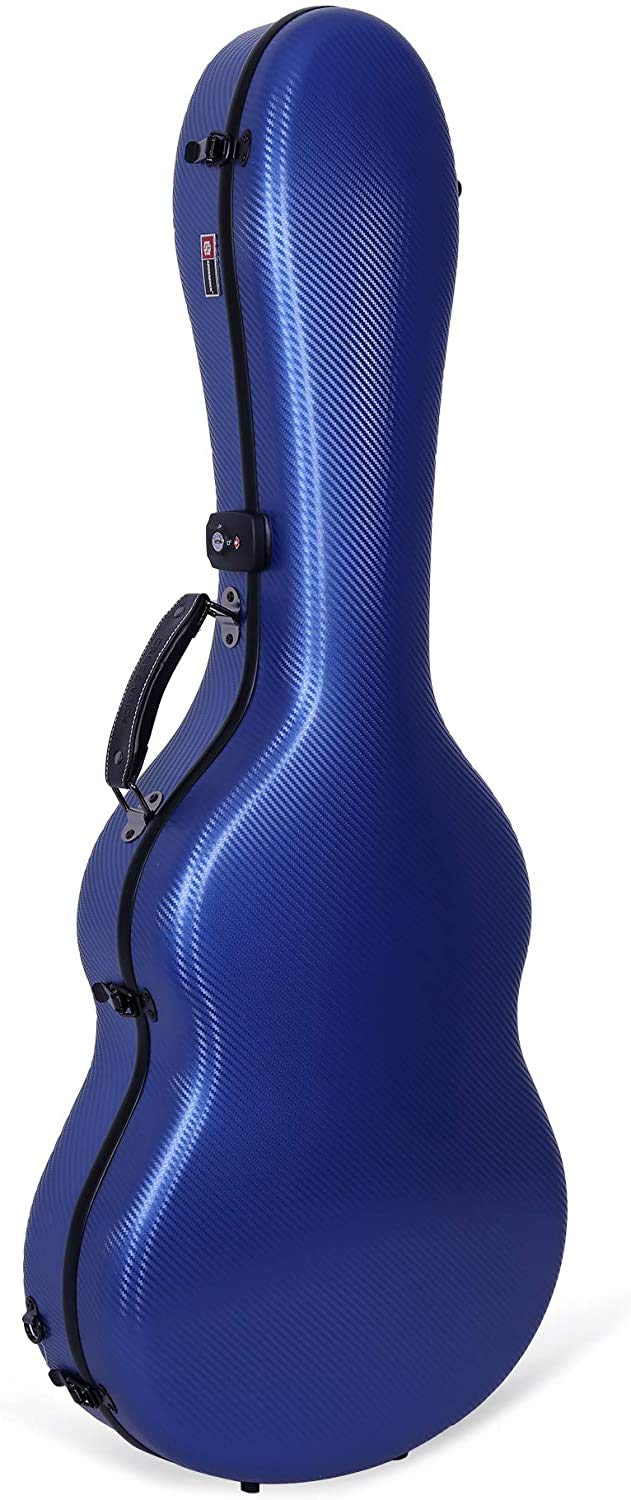 Crossrock Poly Carbon se Adapta a 4/4 Guitarras clásicas, Estuche antiarañazos en Azul (CRF4020CBL)