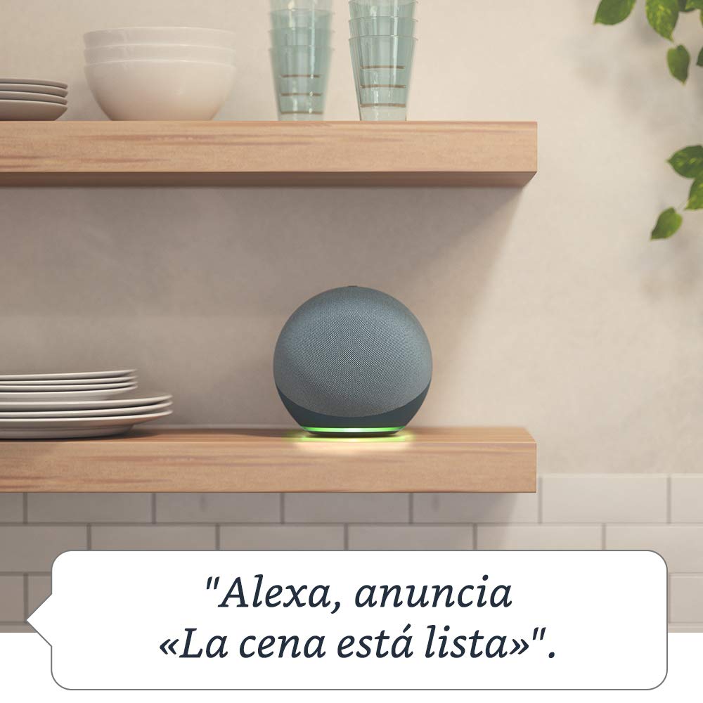 Echo (Última generación) | Sonido de alta calidad, controlador de Hogar digital integrado y Alexa | Azul grisáceo