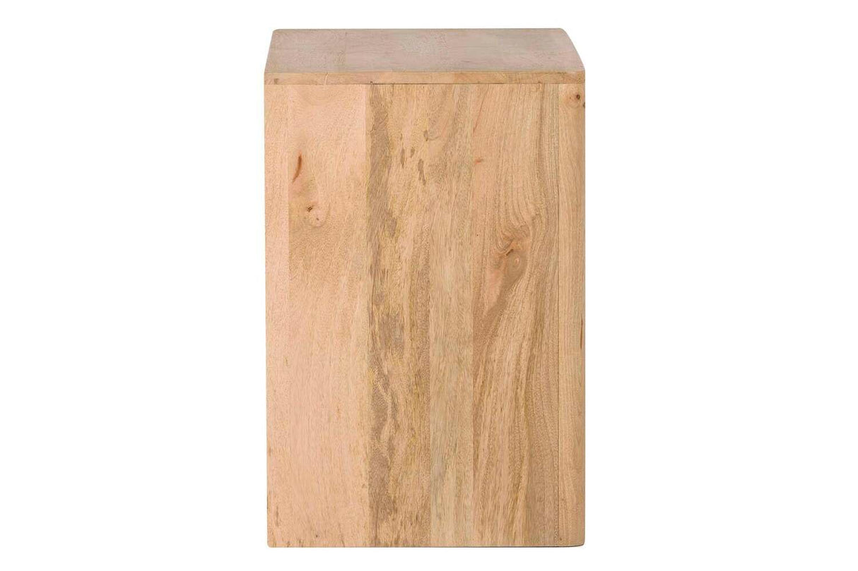 MESITA MADERA MANGO METAL MARRON VELORA 40x40x50CM