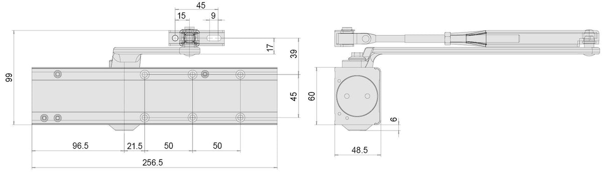 Cisa 1.C1611.05.0.44 - Cierrapuertas new professional-plus f. regulable 2ñ6 con retencion negro