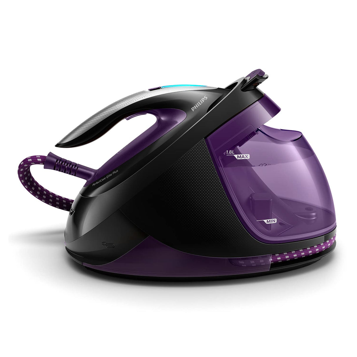 Philips PerfectCare Elite Plancha Vertical Vapor - 2700 W, 520 g De Vapor, 7,5 Bares, Tecnología OptimalTEMP, Modo ECO, T-ionicGlide, Azul/Blanco (GC9635/20)