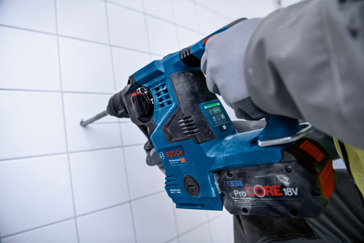 Bosch Professional 18V System GBH 18V-28 C - Martillo perforador a batería (3,3 J, Ø máx. 28 mm, SDS plus, Vibration Control, KickBack Control, en L-BOXX)