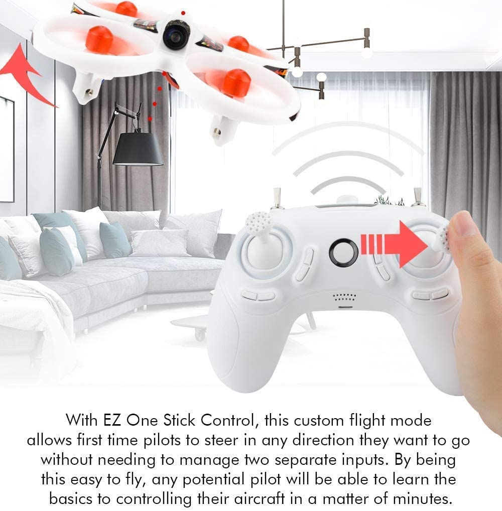 EMAX EZ Pilot FPV Drone RTF Kit, Vista en Primera Persona Drone con Cámara 600TVL CMOS, Transmisión de Vídeo 25mw, Mini Drone con Gafas y Transmisor para Niños Adultos y Principiantes