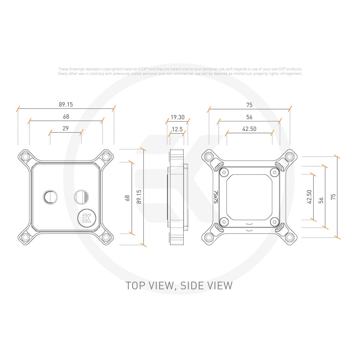 EK Water Blocks EK-Quantum Magnitude - 1700 Nickel + Satin Titanium