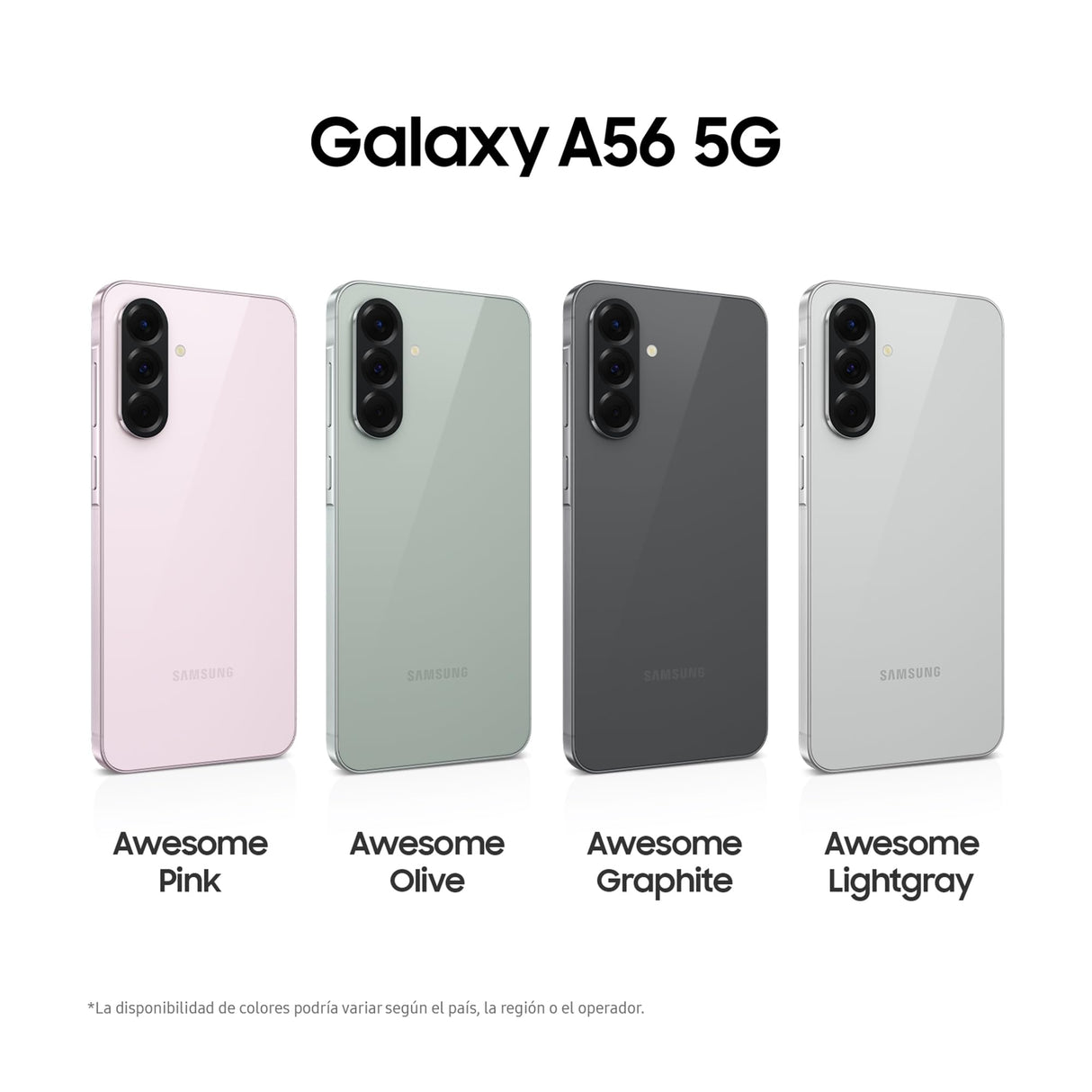 Samsung Galaxy A56 5G 128GB, Teléfono Móvil, 8GB RAM, 50MP Cámara, Oliva, Garantía del Fabricante 3 Años + 1 Año Extra