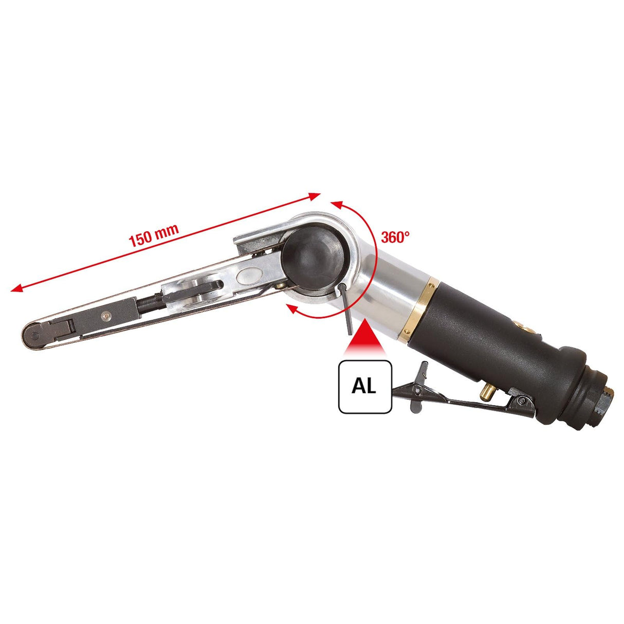 KS Tools 515.3549 Lijadora de cinta de aire comprimido, 150 mm
