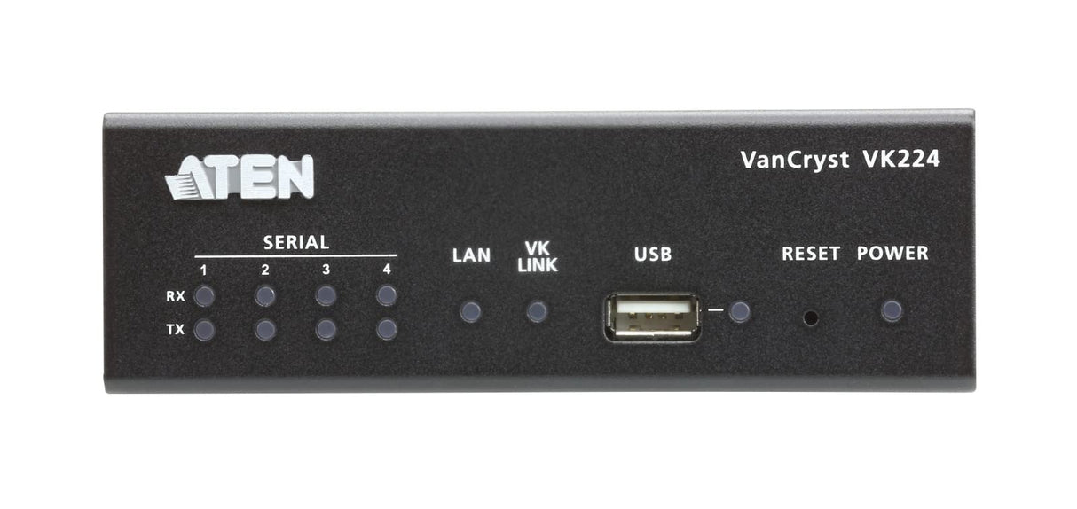 ATEN VK224 60661R - Caja de ampliación Serie RS232 de 4 Puertos para Unidad de Control de Agua VK2100, Color Negro