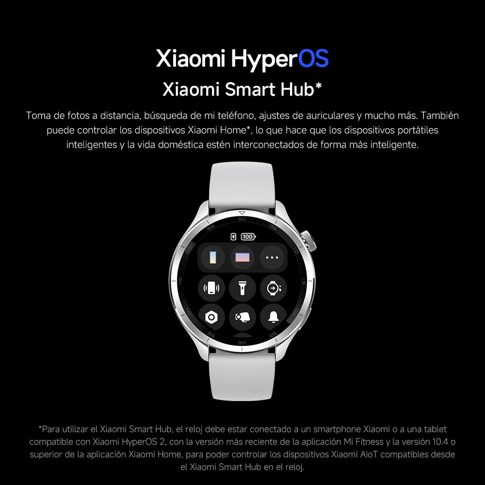 XIAOMI Watch S4, Versión Bluetooth, Modo Deportivo Profesional avanzado, Bisel de Cambio rápido 2.0, Pantalla AMOLED 1.43 Pulgadas Circular, Monitor Frecuencia Cardíaca y Sueño, Plata