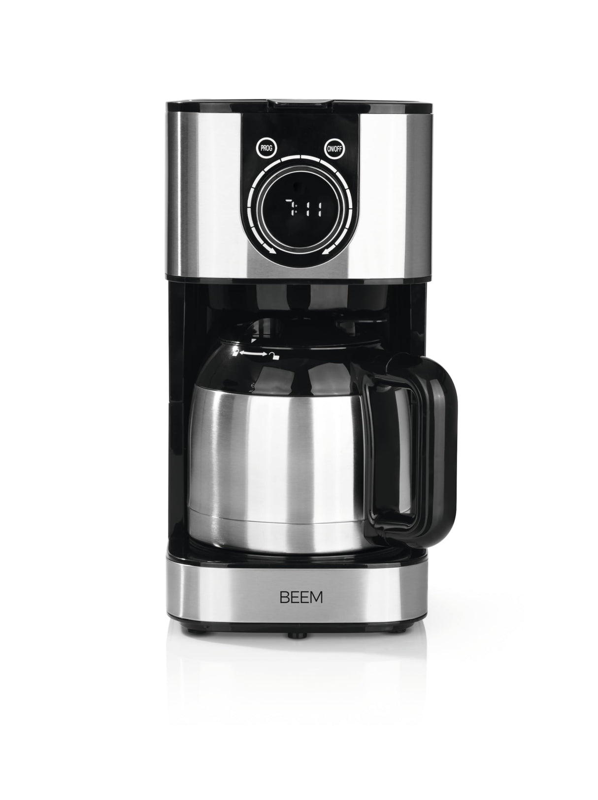 BEEM FRESH-AROMA-SWITCH Cafetera de filtro - Thermo | Acero inoxidable | Jarra térmica de 1 l | Elegante rueda de control | Temporizador de 24 horas | 800 W | Para 4-8 tazas