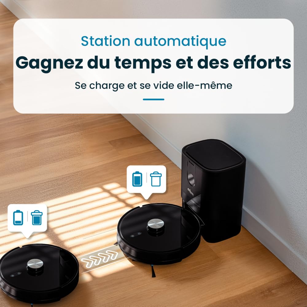 EZICLEAN Robot Aspirador Conectado con Base aspirante I-BOT Z7 Smart