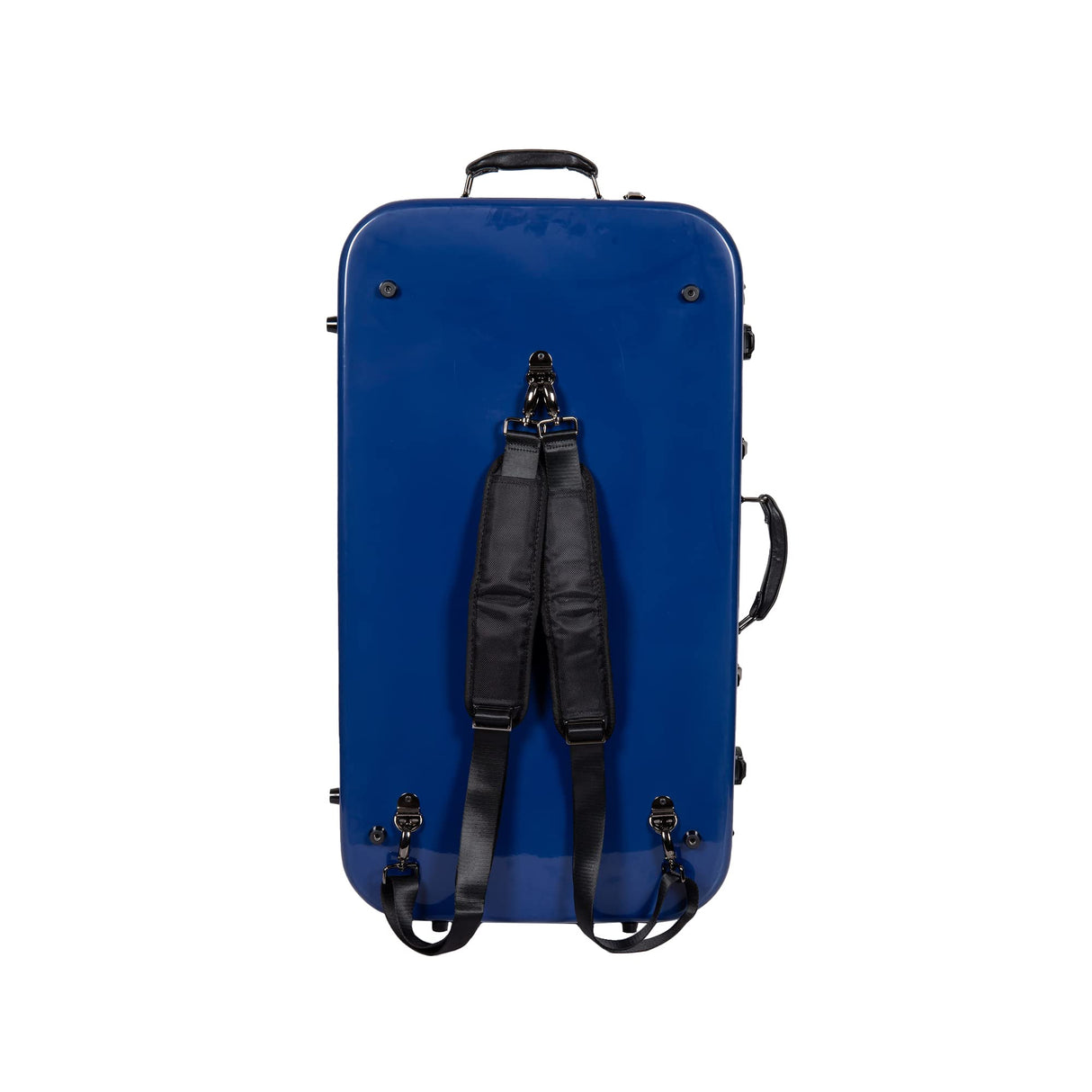 Crossrock, Funda de fibra de vidrio de 0 cuerdas, se adapta a correas de mandolinas estilo A/F, compartimentos interiores, acolchado fijo y extraíble, incluye cerradura TSA, azul menta, (CRF2020DMMB),