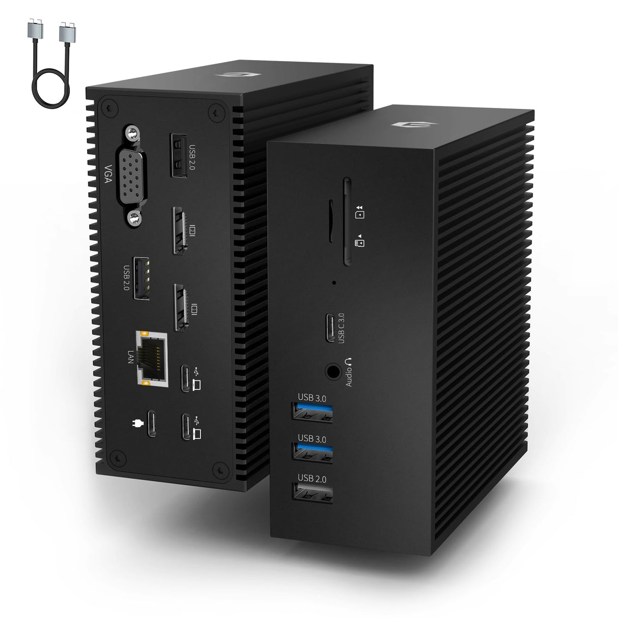 16 en 2 USB C Docking Station, Universal USB C Dock Triple Display Multiport Hub con 4K HDMI, VGA, 100W PD USB C Hub para MacBook Pro/Air, Lenovo, HP, DELL (USB-A/C 3.0, RJ45 LAN, Audio & Mic, SD/TF)