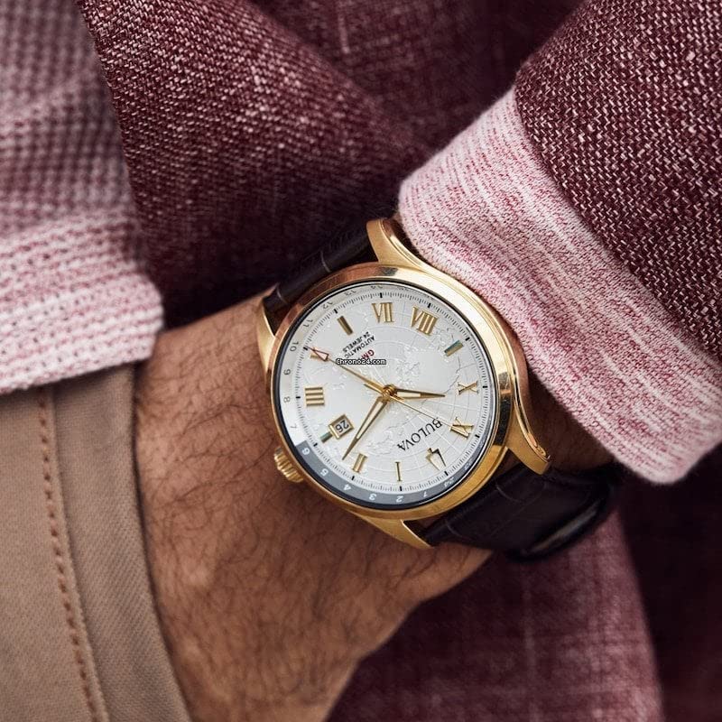 Bulova Reloj Analógico para Hombres de Automático con Correa en Cuero 97B210