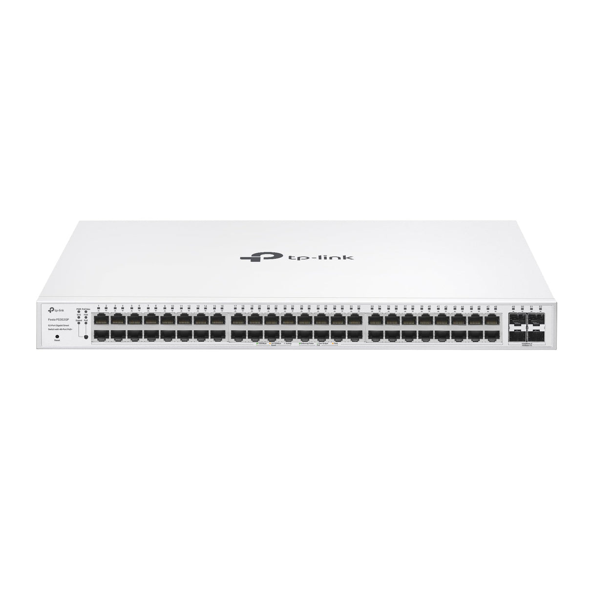 TP-Link Festa FS352GP - Switch PoE+ Gigabit de 52 Puertos, 48 Puertos PoE, 384W, Gestión en la Nube, QoS, Seguridad Avanzada, Ideal para Redes Empresariales de Alta Demanda
