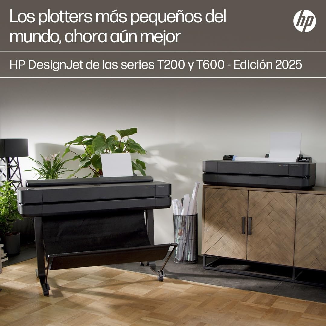 HP DesignJet T650 de 91 cm (5HB10D), Impresora de Gran Formato, Plotter, Estándar A4-A0, 82 Impresiones A1/h, Wi-Fi, Ethernet, USB, 2400x1200 dpi, Metal Reciclado, Garantía de 2 Años, HP Click, Negro