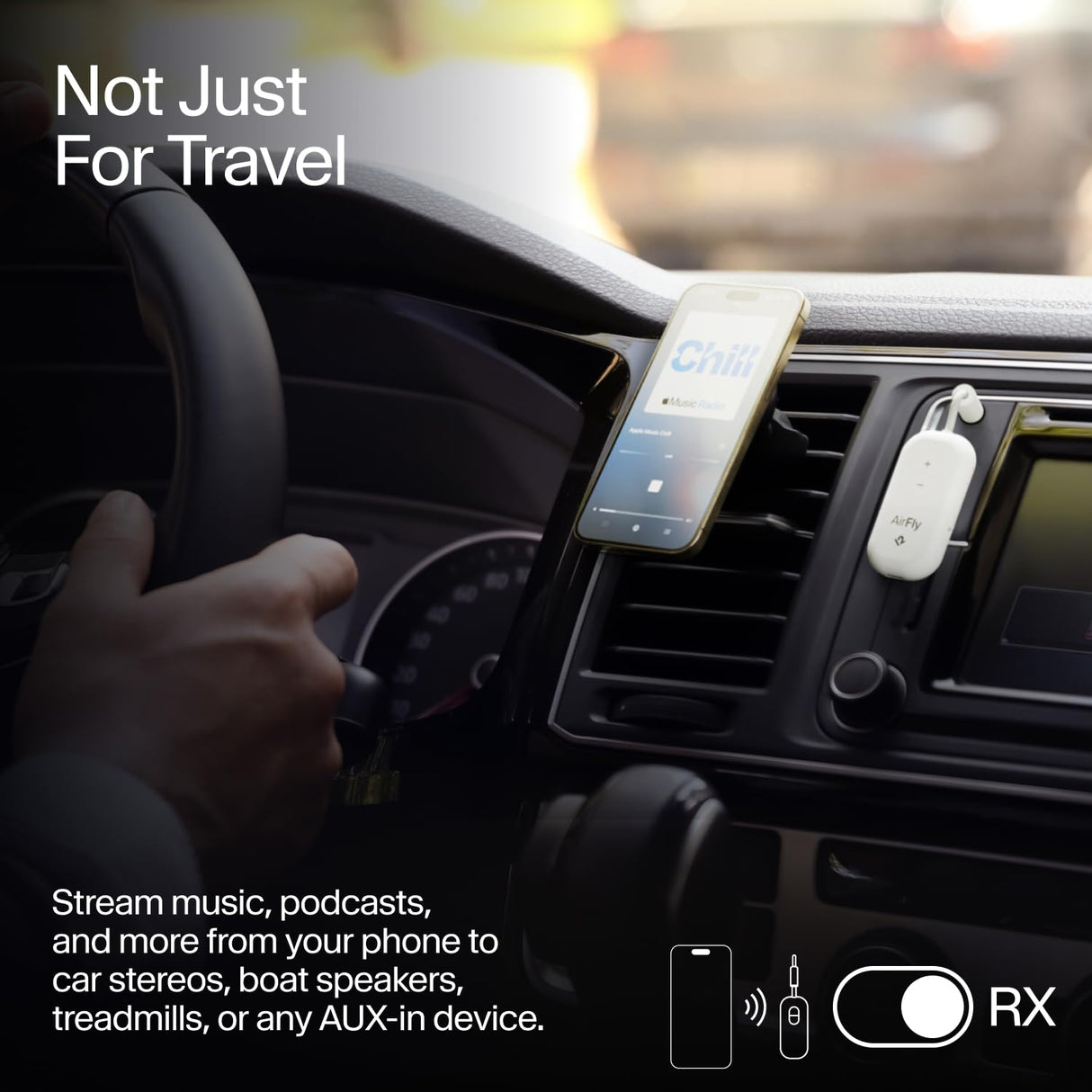 Twelve South AirFly Pro 2 Deluxe | Transmisor/Receptor inalámbrico con Audio compartido para hasta 2 AirPods/Auriculares inalámbricos - Avión, Gimnasio, Coche