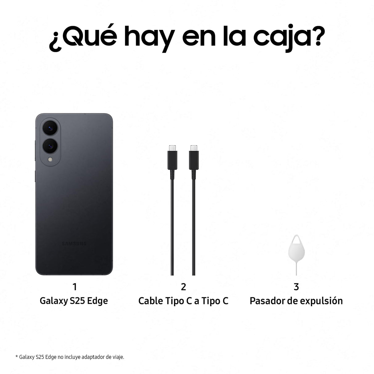Samsung Galaxy S25 Edge 512GB Teléfono Móvil Fino con IA, Galaxy AI, 12GB RAM, Cámara 200MP, Batería Larga Duración, Garantía del Fabricante 3 Años + 1 Extra, Titanio Negro Intenso (Versión Española)