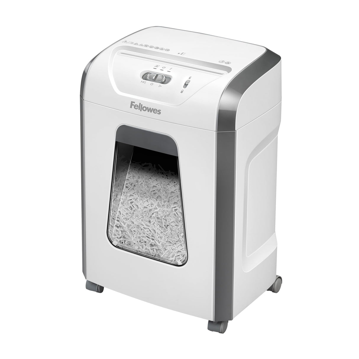 Fellowes Destructora de Papel 15C - Trituradora de Papel, Corte en partículas, destruye hasta 12 Hojas, destructora de Papel Uso Personal, Papelera extraíble de 19L, Nivel de Seguridad DIN-P4, Blanca