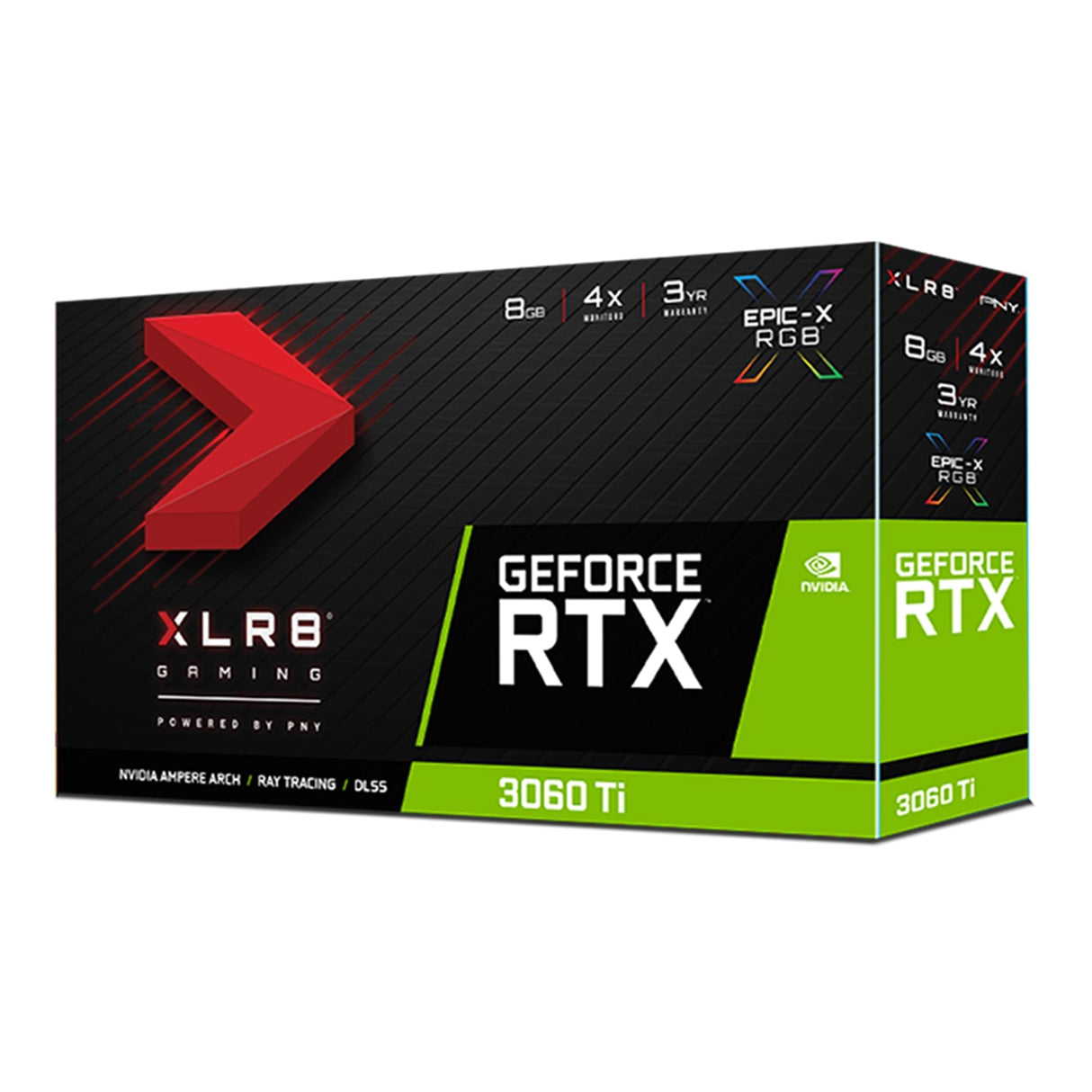 PNY Tarjeta gráfica GeForce RTX™ 3060 Ti 8GB XLR8 Gaming Revel Epic-X RGB™ Dual Fan LHR