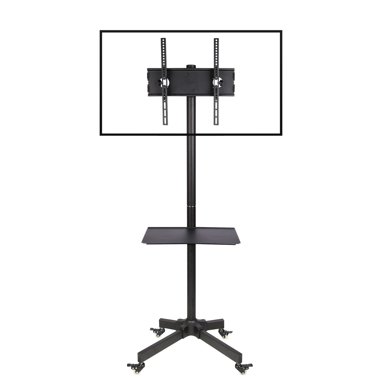 Ergosolid Falco-24 - Soporte de Suelo para TV, con Ruedas para Pantallas LCD LED y TV Curvas de 23"-55", Capacidad de Carga 25 kg, Negro