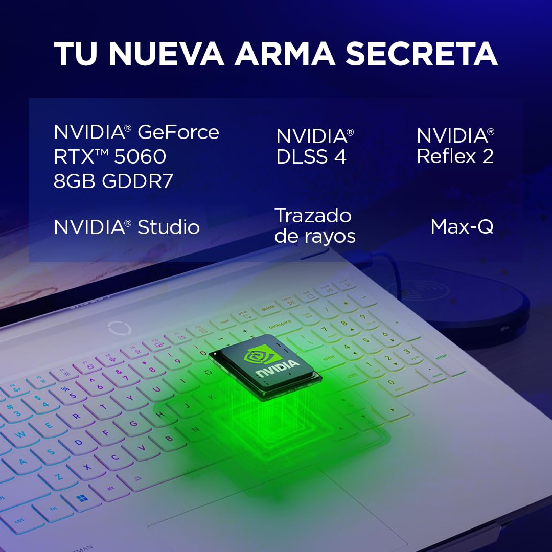Lenovo Legion 7 Gen 10 – Portátil Gaming IA 16" OLED (Intel Core Ultra 9 275HX, NVIDIA GeForce RTX 5060, 32 GB RAM, 1 TB SSD, 240 Hz, Wi-Fi 7, Sin Sistema Operativo) QWERTY RGB Español - Blanco