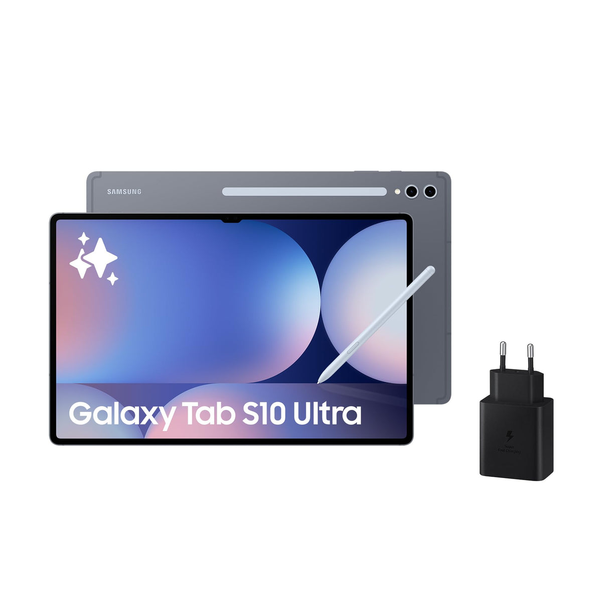 Samsung Galaxy Tab S10 Ultra 256GB + Cargador - Tablet IA, Tableta Android 5G, 12GB RAM, Pantalla AMOLED, Antirreflejos, S Pen Incluido, Gris (Versión Española)