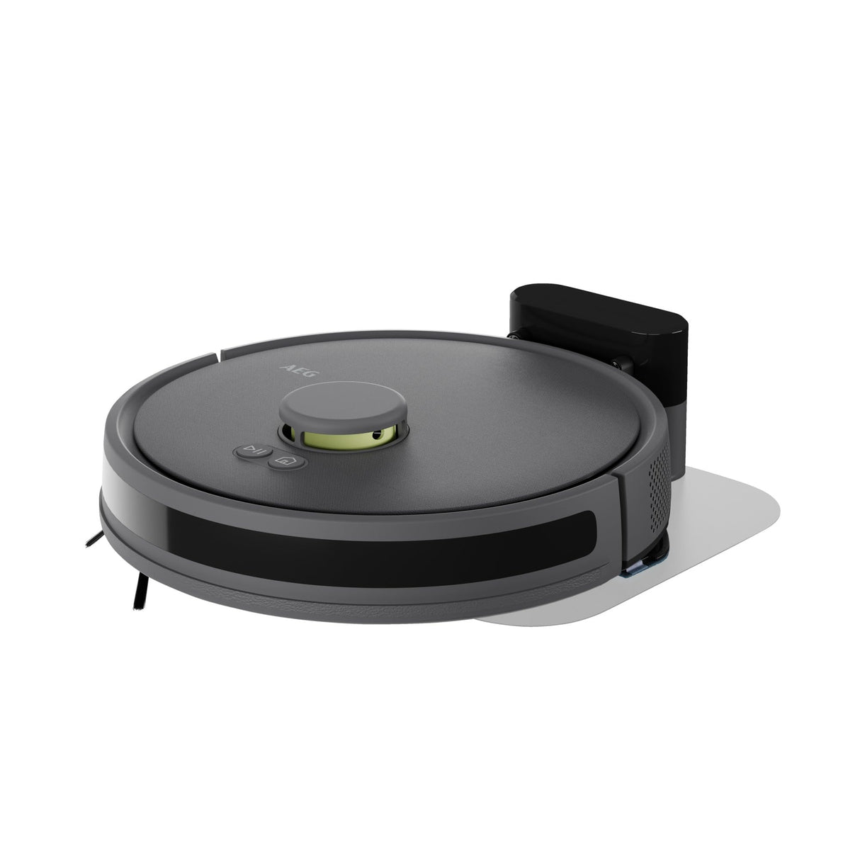AEG AR71HW1DG - Robot Aspirador, Autonomía 125 min, Navegación LiDAR, Función Mopa, 14,4V, Depósitos Polvo y Agua 0,28L, Control por Voz, Cepillo PowerBrush, Base de Carga, Gris