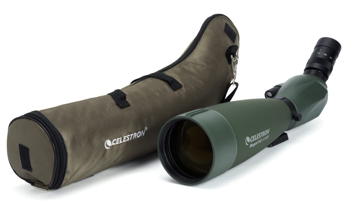 Celestron 52306 Regal M2 22-67x100mm Telescopio telescópico con Zoom en ángulo ED mm con óptica Multicapa, Prisma BaK-4, Cuerpo Ligero de aleación de magnesio y Funda de Transporte Acolchada, Verde