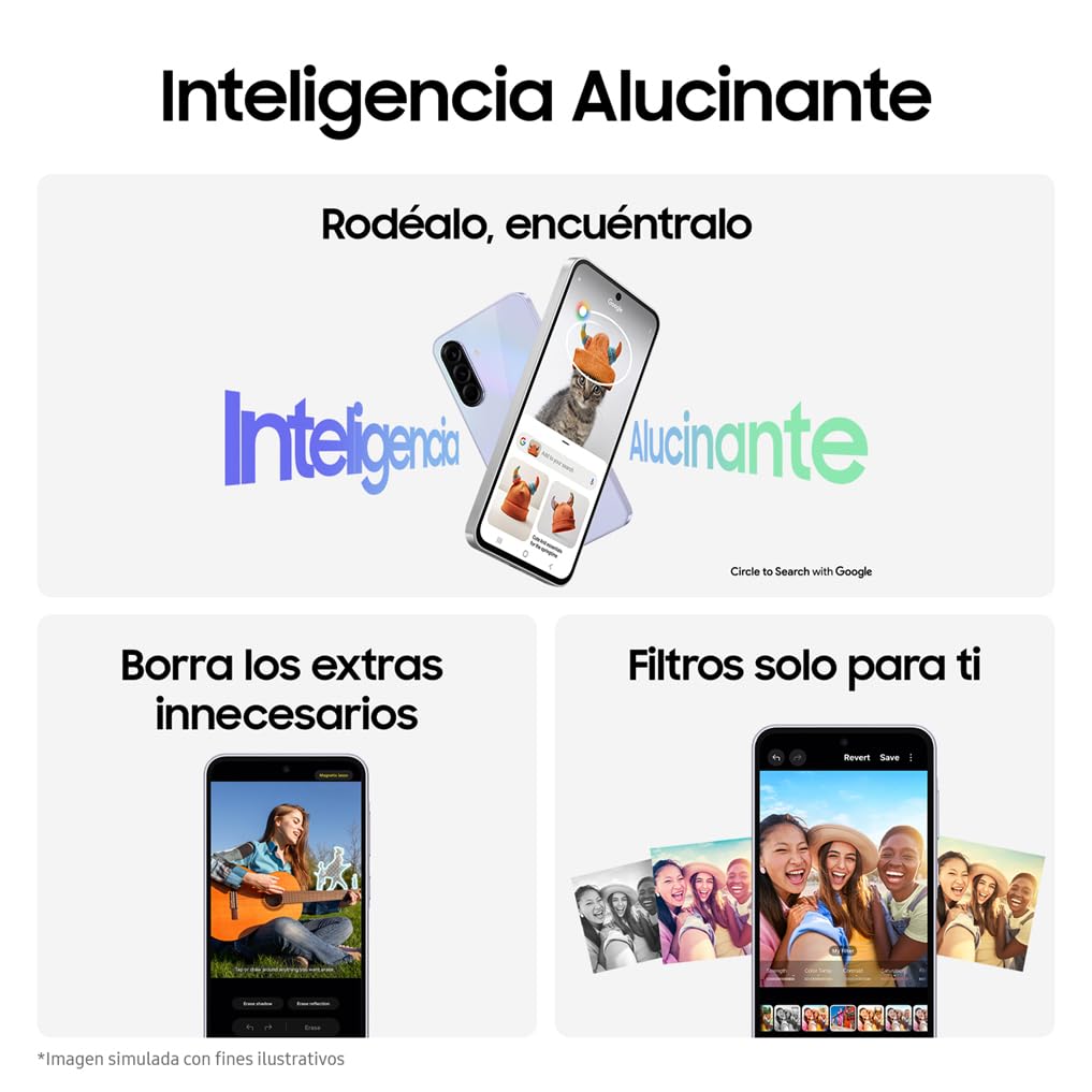 Samsung Galaxy A36 5G 128GB Teléfono Móvil, 6GB RAM, 50MP Cámara, Negro, Garantía del Fabricante 3 Años + 1 Año Extra