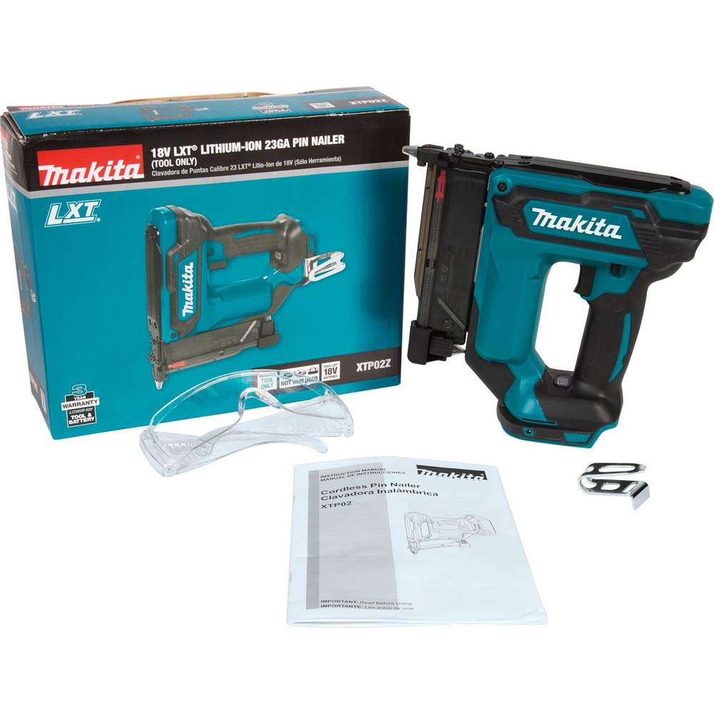 Makita - Clavadora inalámbrica de iones de litio con clavos de 3,49 cm, calibre 23, sin accesorios (XTP02Z 18V LXT)