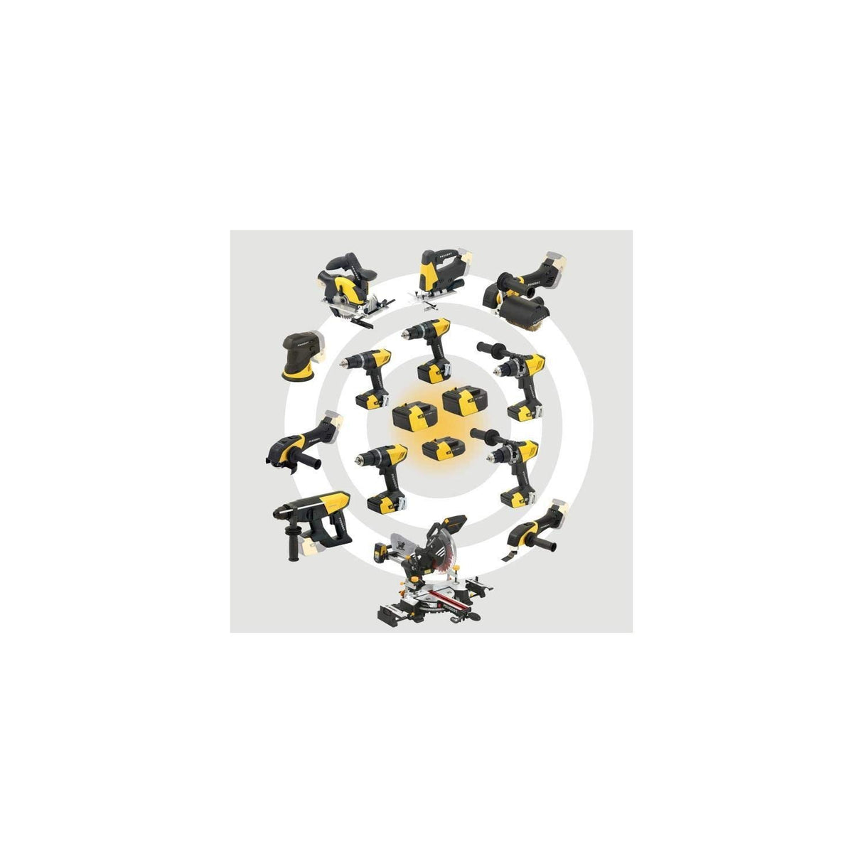 Peugeot 250312 Energydrill-18V20 - Taladro inalámbrico con 2 baterías de 2 Ah, 18 V, color gris