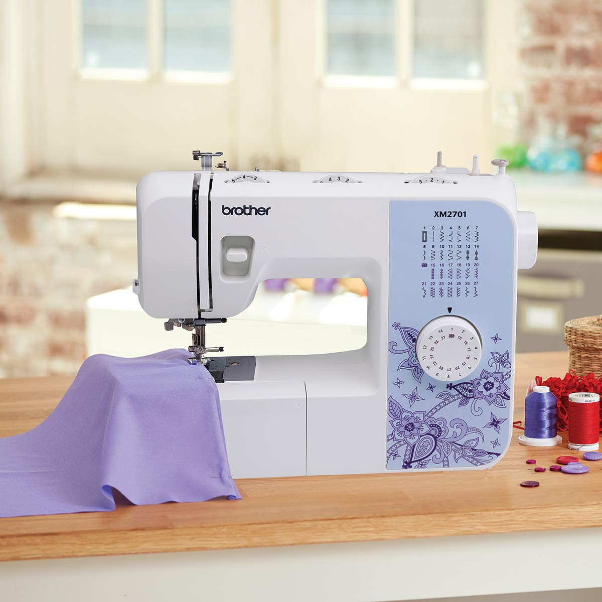 Brother XM2701S Máquina de Coser (Edición Exclusiva) - 27 Puntadas de Costura, Eléctrica, Portátil, Completa y Fácil para Principiantes