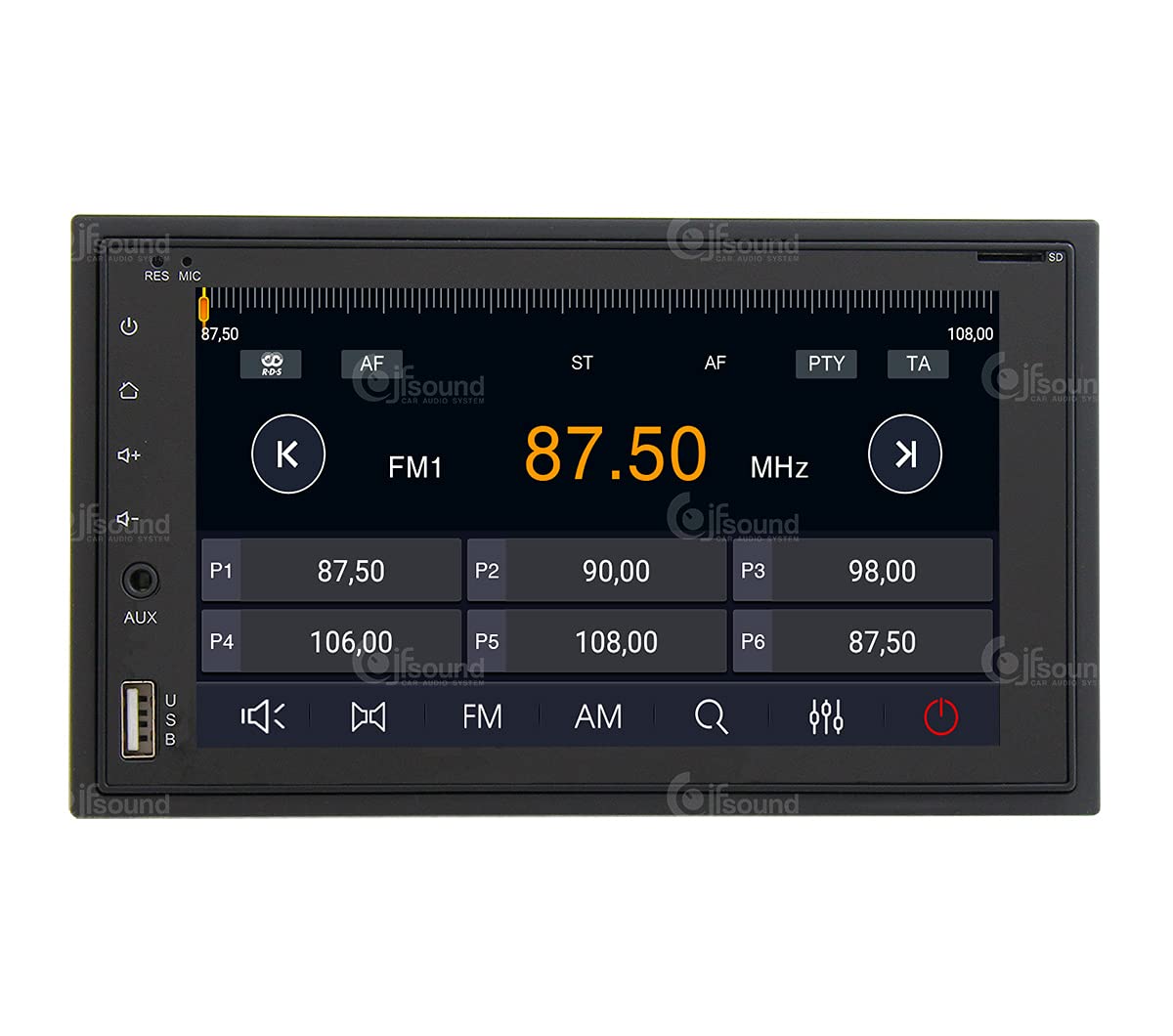 Autorradio Universal 2 DIN Android GPS Bluetooth WiFi Dab USB Pantalla táctil Full HD 6,2" procesador de 8 núcleos y comandos de Voz