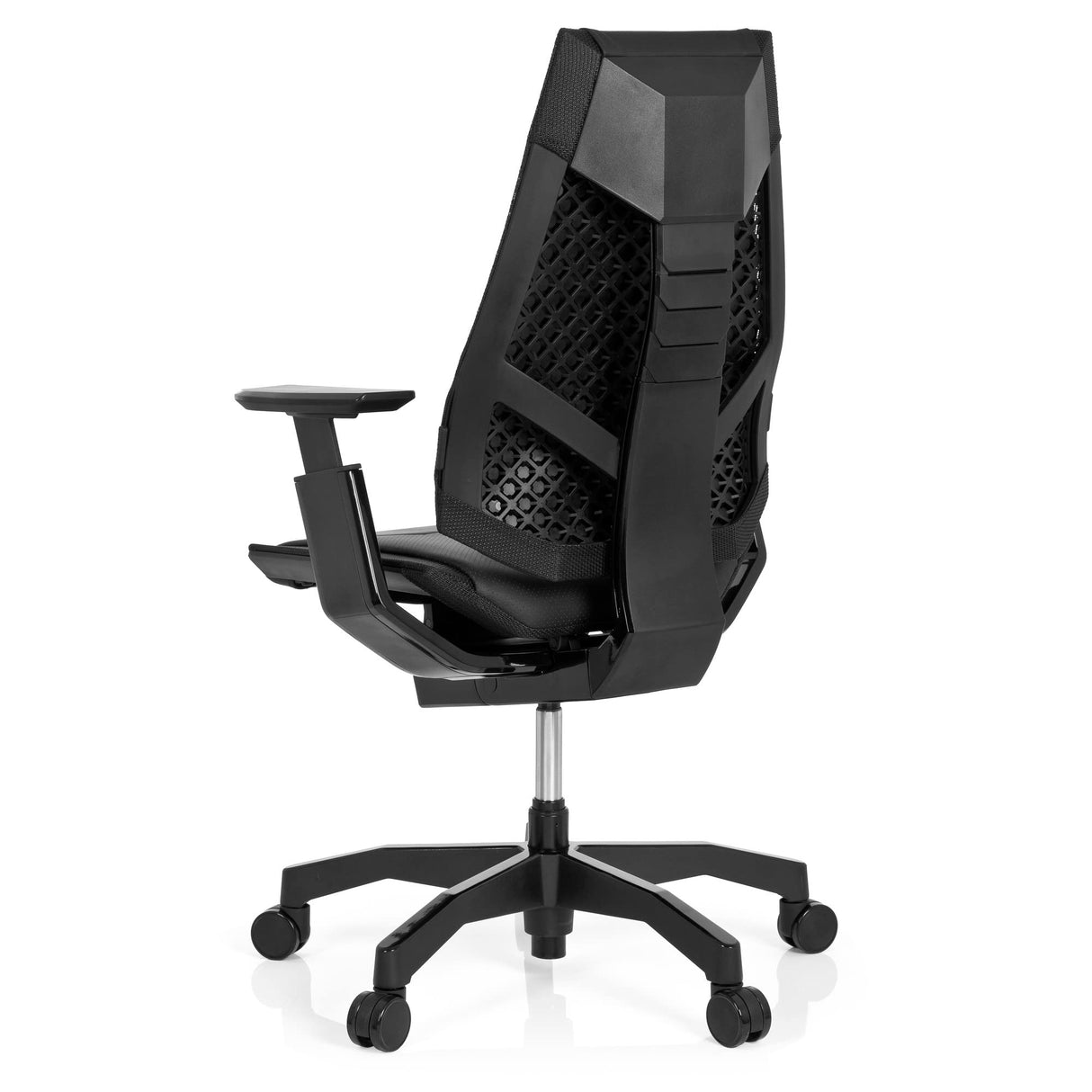 hjh OFFICE 652851 Silla de Oficina GENIDIA Black Cuero Negro, Silla Ejecutivo, Silla giratoria ergonómica, Respaldo Ajustable