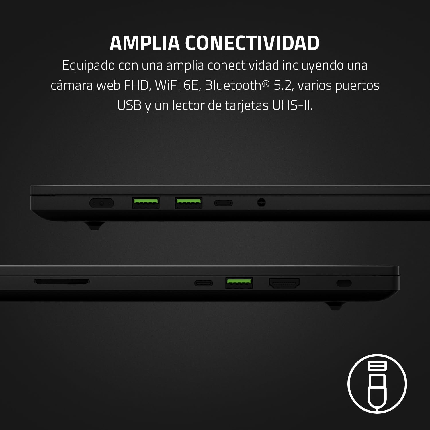 Razer Blade 15 - PC Portátil 15" QHD 240Hz 2,5 ms - Intel Core i7 12800H, RTX3080Ti 32Gb RAM DDR5 4800 MHz 1TB PCIE 4.0 SSD - QWERTY español ES-Teclado | Negro