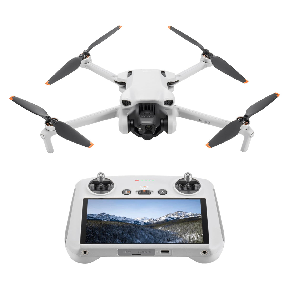 DJI Mini 3 (DJI RC) – Dron Mini con Mando a distancia y cámara, ligero y plegable con vídeo 4K HDR, 38 min de tiempo de vuelo, Grabación vertical y funciones inteligentes